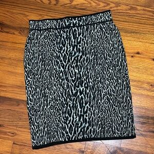 BCBGMaxAzria Sweater Body Con Animal Print Skirt